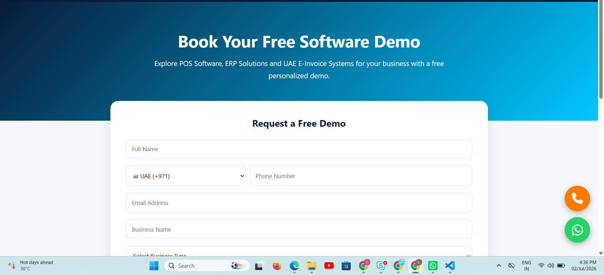 LoopTech book demo form screenshot