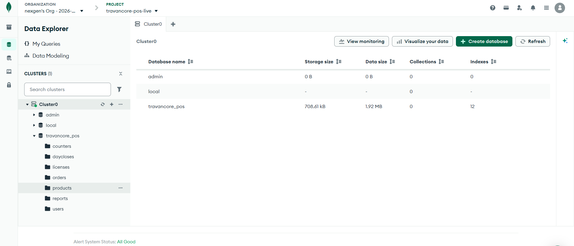 MongoDB Atlas screenshot